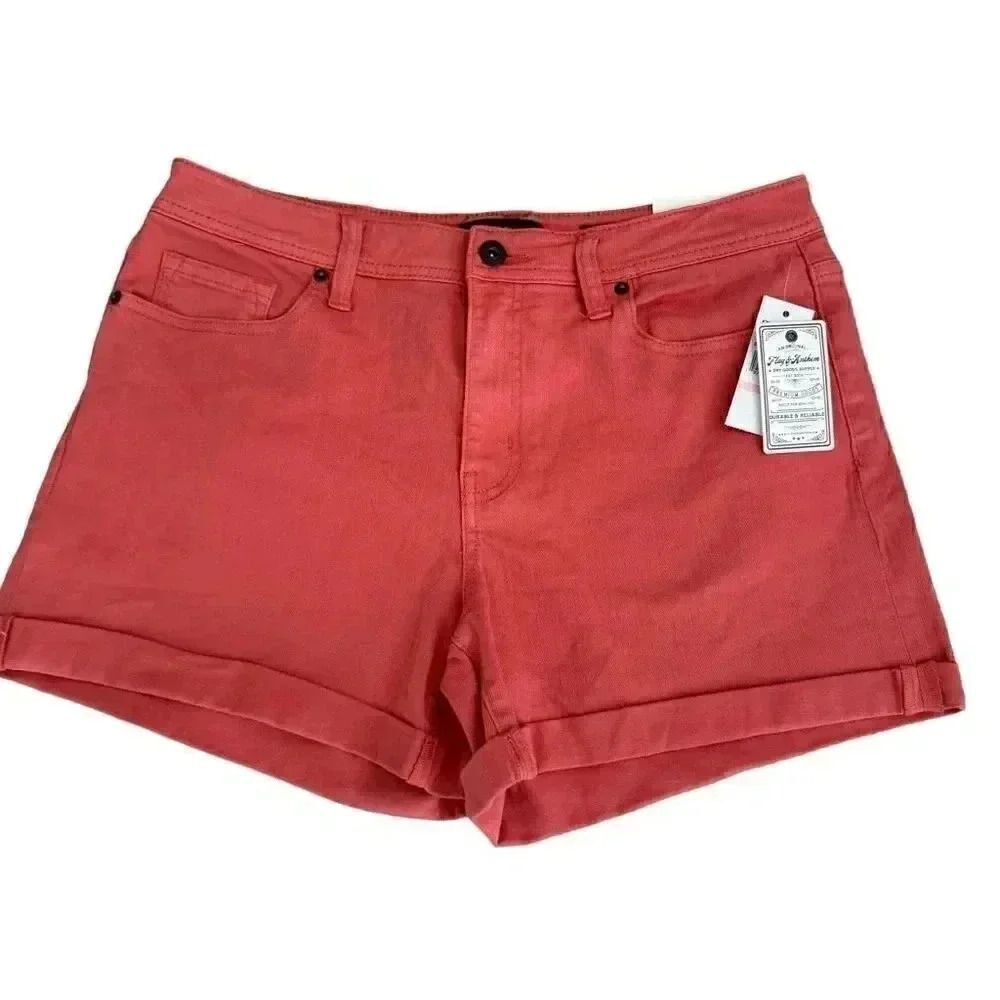 Flag & Anthem Rust Orange Cotton Blend Casual High Rise Sporty Comfy Soft Premiu